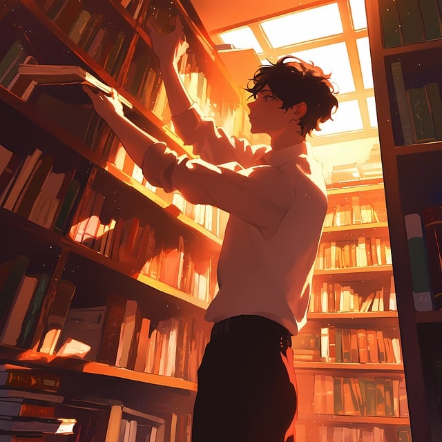 Student in der Bibliothek
