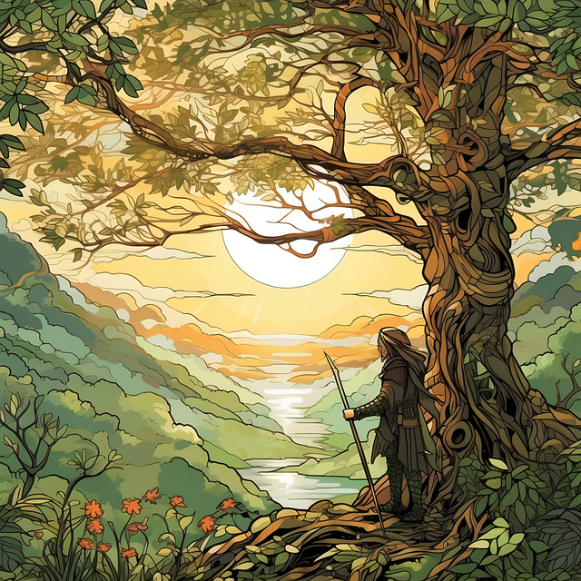 Ein älterer Mann in der Natur